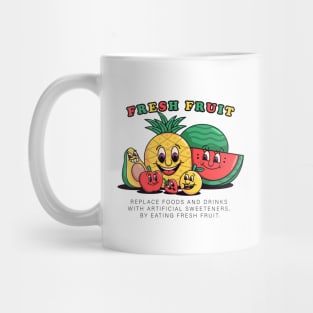 Fresh fruit, retro cartoon illustration of fruit characters Mug